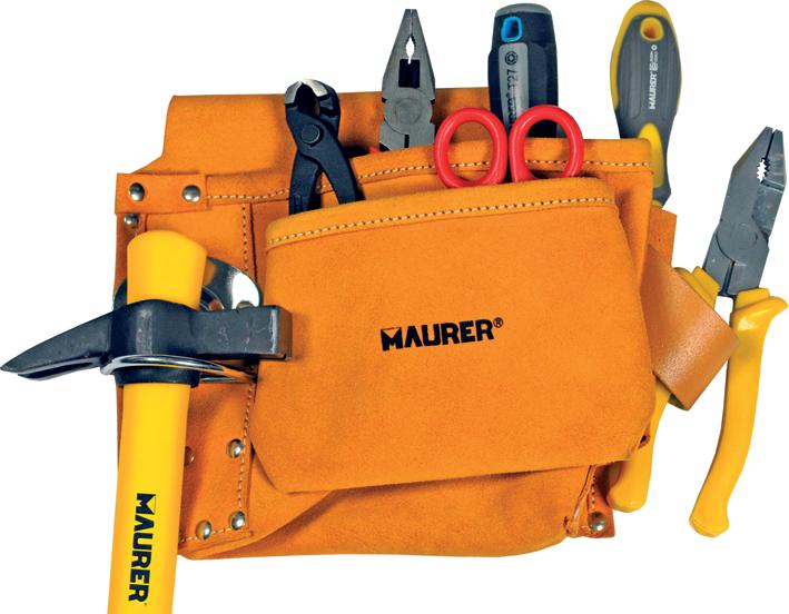 BORSA CARPENTIERE CROSTA 4 TASCHE CON PORTAMARTELLO MAURER - CF. BLISTER