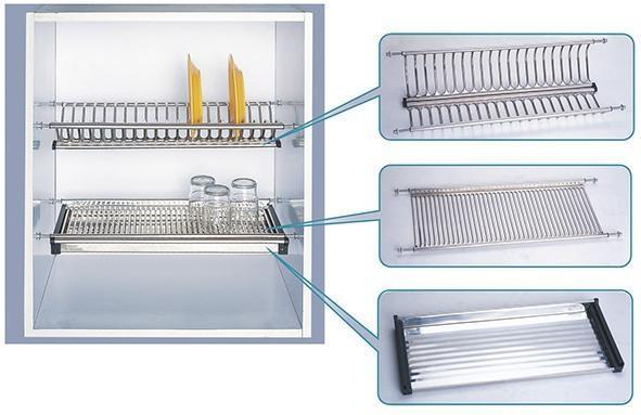 MENSOLE COLAPIATTI INOX C/VASCHETTA CM. 76