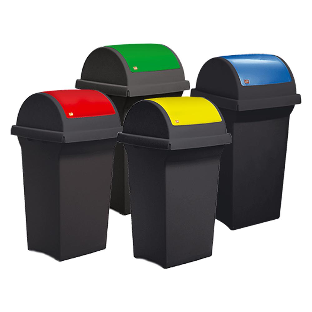 BIDONE IMMONDIZIA Lt. 50 - grigio/giallo