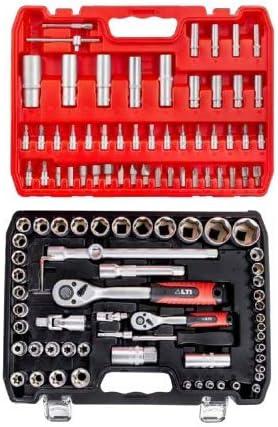 108 PZ. SET BUSSOLE + ACCESSORI 1/4 1/2 VAL. TERM.