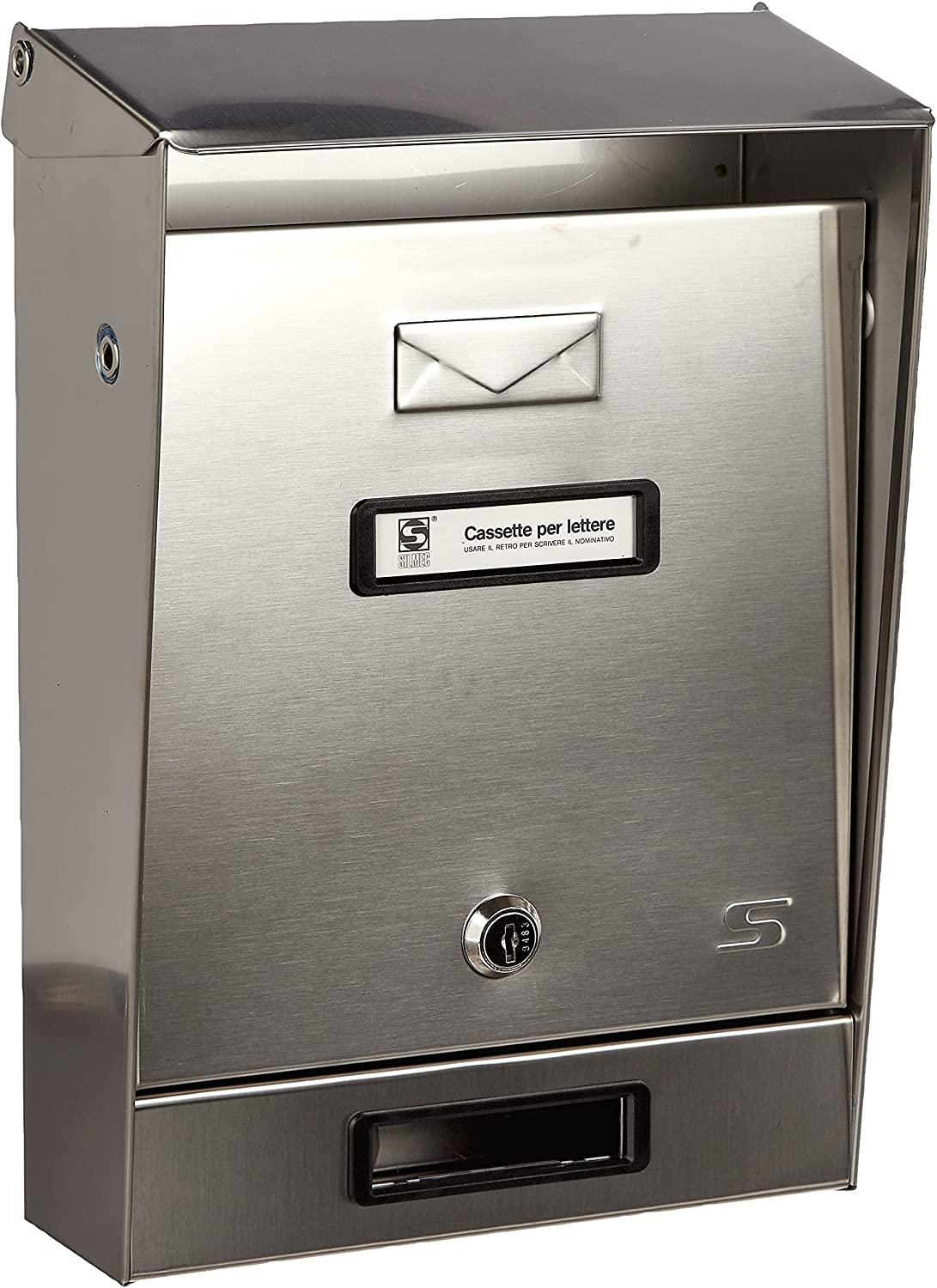 CASSETTA POSTALE C/TETTO ACC. INOX AISI 304