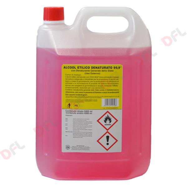 ALCOOL ETILICO DENATURATO Lt. 5 - 99 % vol. EXSPRALCET995