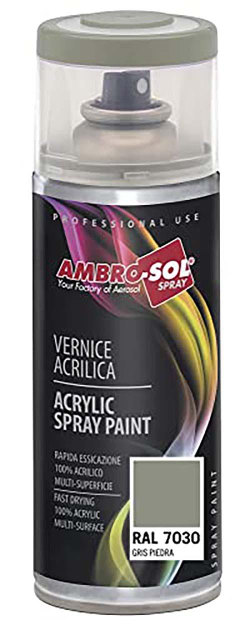 SMALTO ACRILICO MULTIUSO 400 ML RAL 7030 GRIGIO PIETRA AMBRO-SOL