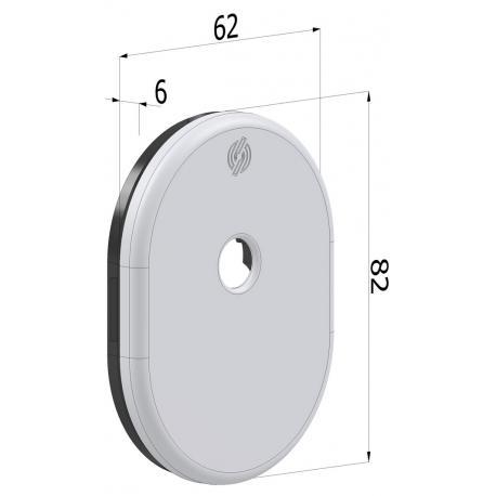 KIT PIASTRINA 62X82 MM CODOLO CILINDRO OTTONE CROMO SATINATO CS