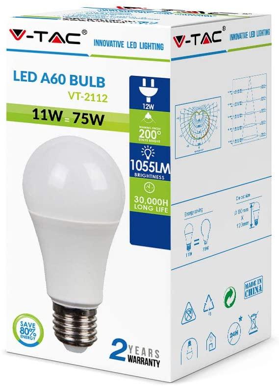 V-TAC LED E27 11W BULB A60 BIA FREDDO