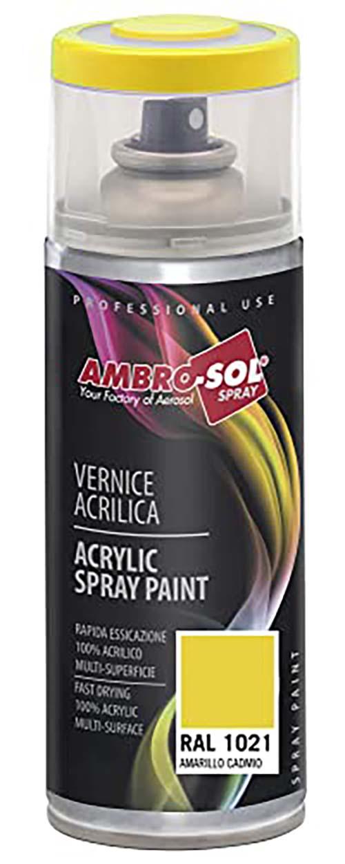 SMALTO ACRILICO MULTIUSO 400 ML RAL 1021 GIALLO CADMIO AMBRO-SOL