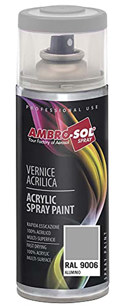 SMALTO ACRILICO MULTIUSO 400 ML RAL 9006 ALLUMINIO AMBRO-SOL