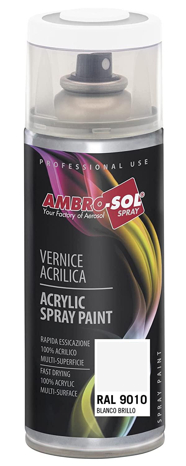 SMALTO ACRILICO MULTIUSO 400 ML RAL 9010 BIANCO LUCIDO AMBRO-SOL