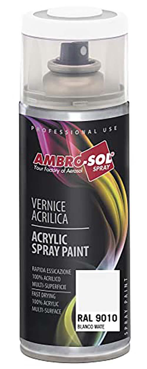SMALTO ACRILICO MULTIUSO 400 ML RAL 9010 BIANCO OPACO AMBRO-SOL