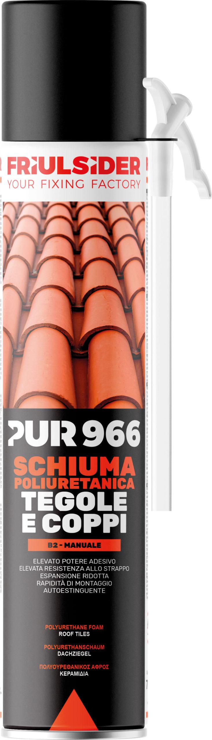 PUR 966 SCHIUMA POLIURETANICA B2 MANUALE 750 ML X TEGOLE