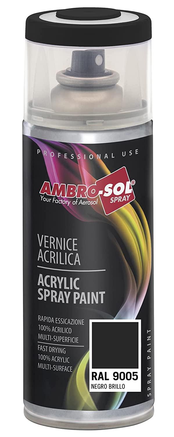 SMALTO ACRILICO MULTIUSO 400 ML RAL 9005 NERO LUCIDO AMBRO-SOL