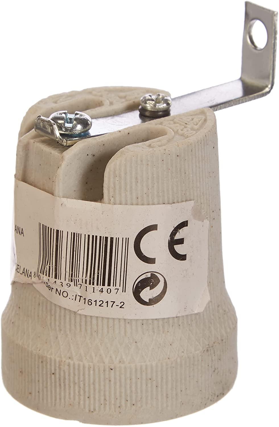 Portalampada E27 porcel.+staf.